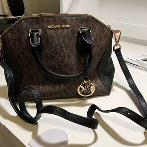 Michael Kors brown and hand held or crossbody purse